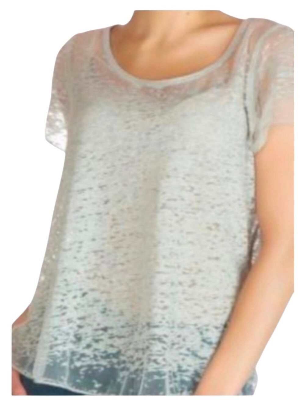 GUESS Waves Burnout T-Shirt Grey - S